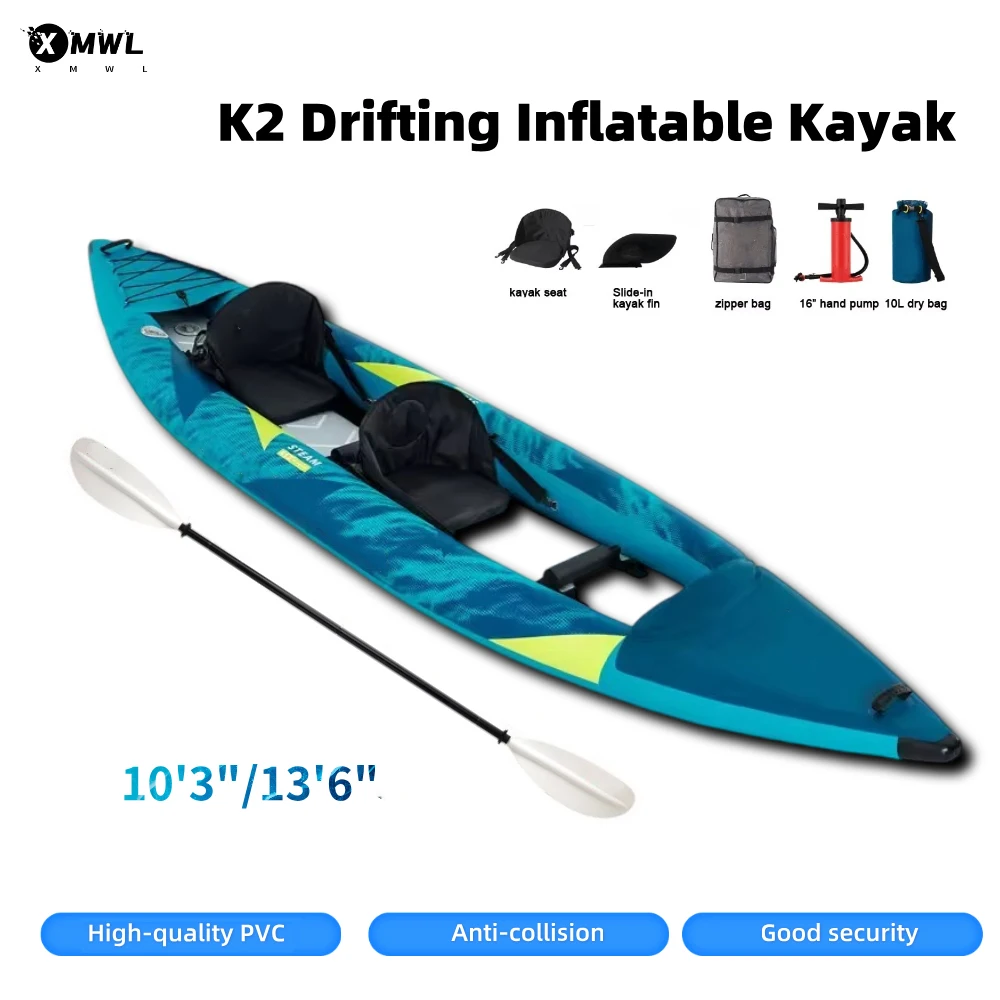 Fishing Boat Paddle - Canoë-kayak gonflable pour 1-2 personnes, 840D,